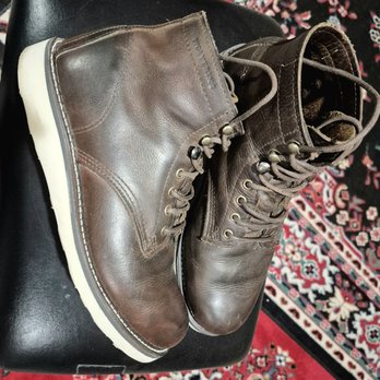 The Shoe Repair Shop - Discontinued wolverine kilometer boots resoled to wedges and toe gashes repaired. - Shoe Repair Near Me - Temecula, California