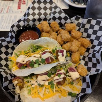 Hickory Tavern - Ahi Tuna Tacos and Tots - Sports Bars Near Me - Charlotte, North Carolina Hickory Tavern - Ahi Tuna Tacos and Tots - Sports Bars Near Me - Charlotte, North Carolina