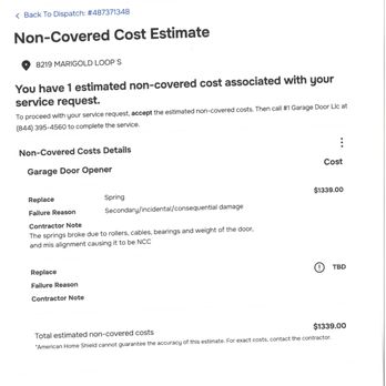 #1 Garage Door - $1339.00 Price of #1Garage Door Trying to replace parts that does need to be replaced - Garage Door Services Near Me - Orlando, Florida