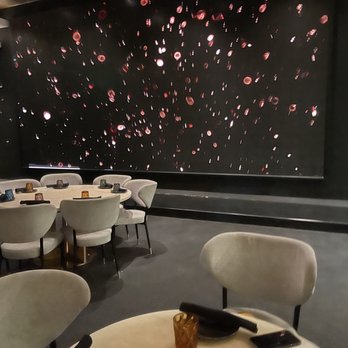 Nova Kitchen & Bar - Wall backdrop is a big screen - Asian Fusion Near Me - Garden Grove, California