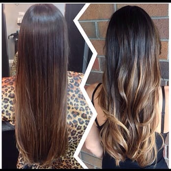 3Sixty Salon - Monica's Before and after from straight and boring to colored and LIVING!! Thank You Monica! - Hair Salons Near Me - Fremont, California