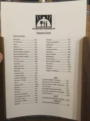Menu photo 1 Restaurace Panoptikum Karlovy Vary, KA Menu photo 1 Restaurace Panoptikum Karlovy Vary, KA