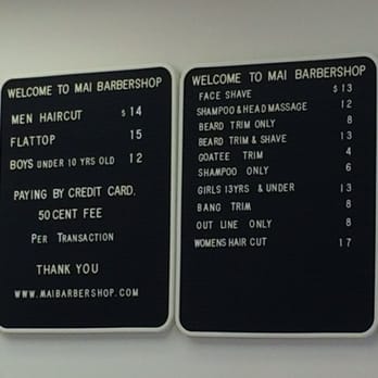 Mai Barber Shop - Price list - Barbers Near Me - Fredericksburg, Virginia