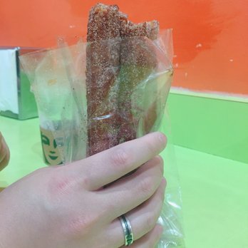 Mr Churro - How churros are served (My BF's hand) - Bakeries Near Me - Los Angeles, California Mr Churro - How churros are served (My BF's hand) - Bakeries Near Me - Los Angeles, California