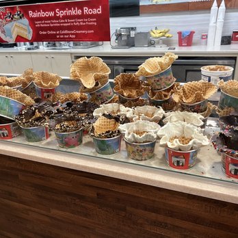 Cold Stone Creamery - a display of ice cream cones - Ice Cream & Frozen Yogurt Near Me - Cypress, Texas
