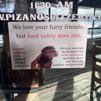 Pizanos Pizzeria - Service dogs are also not allowed - Pizza Near Me - Brian Head, Utah Pizanos Pizzeria - Service dogs are also not allowed - Pizza Near Me - Brian Head, Utah