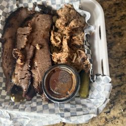 Brisket and pulled pork