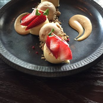 Mott 32 - Soy sauce ice cream with vanilla mousse - Chinese Near Me - Vancouver, British Columbia