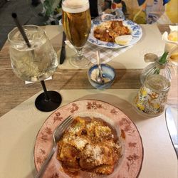 Ristorante da Ely - Ravioli, Hugo Spritz, and a local beer.