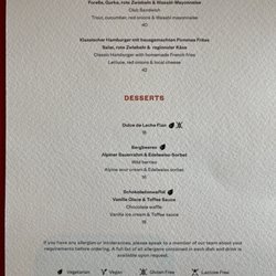 Kulm Country Club - Menu