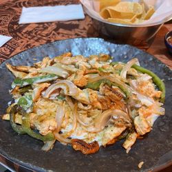 El Azteca Mexican Restaurant - Pollo Loco - Rice, chicken, red and green peppers, opinion and plenty of cheese