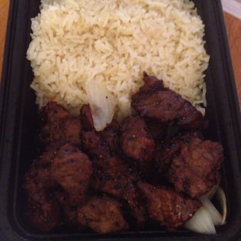 Cluck2Go - French style filet Mignon. I asked for chicken rice and they don't charge extra! - Hainan Near Me - Rowland Heights, California