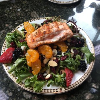 Peacock Room Lounge - DAVENPORT SIGNATURE SALAD - salmon was perfection.  Farm to table freshness. - Jazz & Blues Near Me - Spokane, Washington