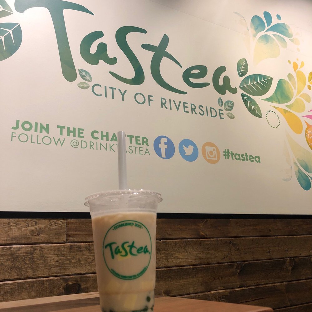 Tastea - Almond milk tea with boba and egg pudding. - Bubble Tea Near Me - Riverside, California Tastea - Almond milk tea with boba and egg pudding. - Bubble Tea Near Me - Riverside, California