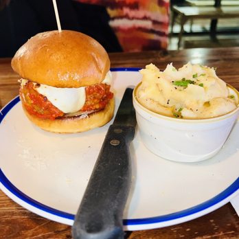Noble Crust - Meatball sandwich and mashed potatoes - Southern Near Me - Tampa, Florida