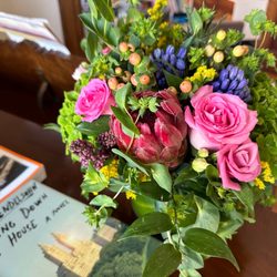 Birthday flower arrangement.