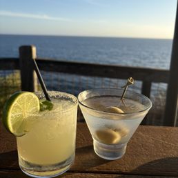 Great cocktails (spicy margarita and dirty martini) with a view Great cocktails (spicy margarita and dirty martini) with a view