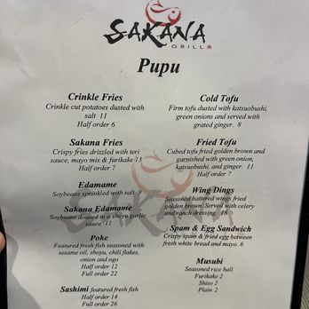 Sakana Grill - Menu - Japanese Near Me - Honolulu, Hawaii