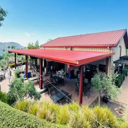Hungry Hawk's beautiful patio offers a serene environment to enjoy nice wines and beautiful views. Hungry Hawk's beautiful patio offers a serene environment to enjoy nice wines and beautiful views.