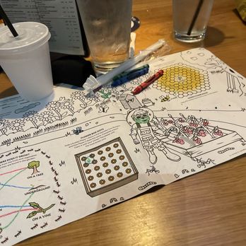 BJ's Restaurant & Brewhouse - Kids menu are filled with fun stuff. 3 crayons. - New American Near Me - Bakersfield, California
