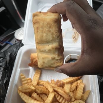 Real Philly Taste ATL - The actual size of the egg roll it comes with 2 and about to handful of fries this cost about $16 with drink - Food Trucks Near Me - Conyers, Georgia Real Philly Taste ATL - The actual size of the egg roll it comes with 2 and about to handful of fries this cost about $16 with drink - Food Trucks Near Me - Conyers, Georgia