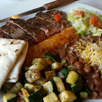 Baca Boys Cafe - Steak & enchilada plate with calabacitas. - New Mexican Cuisine Near Me - Albuquerque, New Mexico Baca Boys Cafe - Steak & enchilada plate with calabacitas. - New Mexican Cuisine Near Me - Albuquerque, New Mexico
