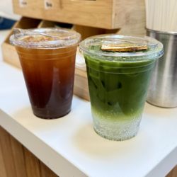 Rosebud Coffee - Iced americano + matcha tonic