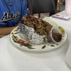 New Baden General Store - My daughter ordered a baked potato with bbq! Huge and tasty!