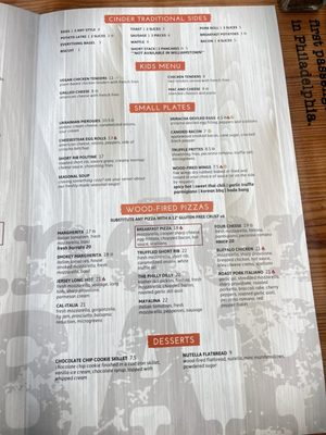 Menu photo 1 Cinder Bar Williamstown, NJ