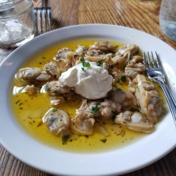 Annabelle Pasta Bar - Off the dinner menu: to start, marinated clams with sour cream - Italian Near Me - Toronto, Ontario Annabelle Pasta Bar - Off the dinner menu: to start, marinated clams with sour cream - Italian Near Me - Toronto, Ontario