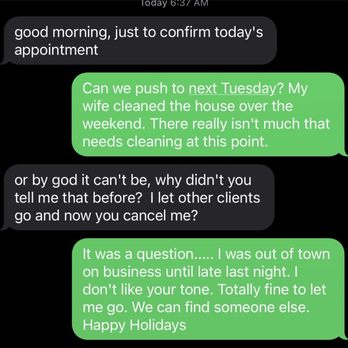 Calderon's Cleaning Services - Text message from cleaning service. - Home Cleaning Near Me - Los Angeles, California Calderon's Cleaning Services - Text message from cleaning service. - Home Cleaning Near Me - Los Angeles, California
