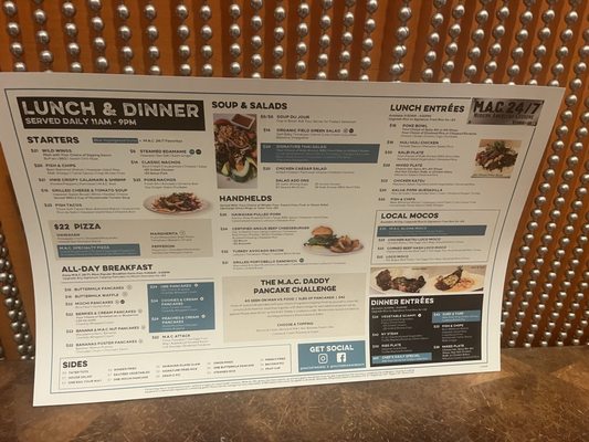 Menu photo 6 M.A.C. 24/7 Honolulu, HI