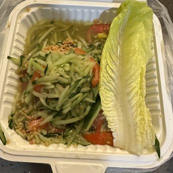 Sabb Thai - a salad in a styrofoam container - Thai Near Me - Honolulu, Hawaii