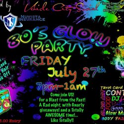 Vehicle City Social - 80's glow party Vehicle City Social! DJ Kazi will be on set for the evening along with black lights, glow yoga, body painting and more!