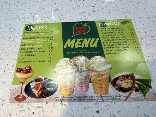 Menu photo 2 Royal Paan Manchester, CT