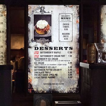Three Broomsticks at Universal Studios Hollywood - Menu 2of3 3/29/2026 - British Near Me - Universal City, California Three Broomsticks at Universal Studios Hollywood - Menu 2of3 3/29/2026 - British Near Me - Universal City, California