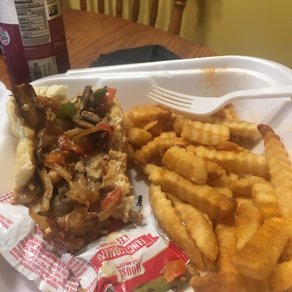 Chicken Philly and French Fries