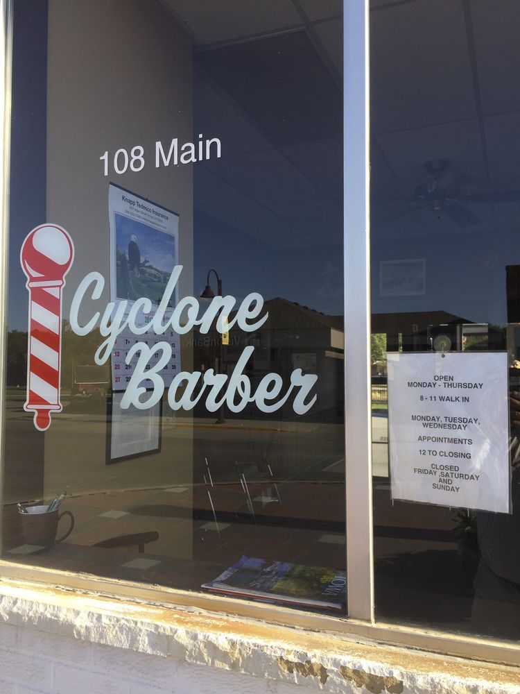 CYCLONE BARBER CLOSED 108 Main St, Ames, Iowa Barbers Phone