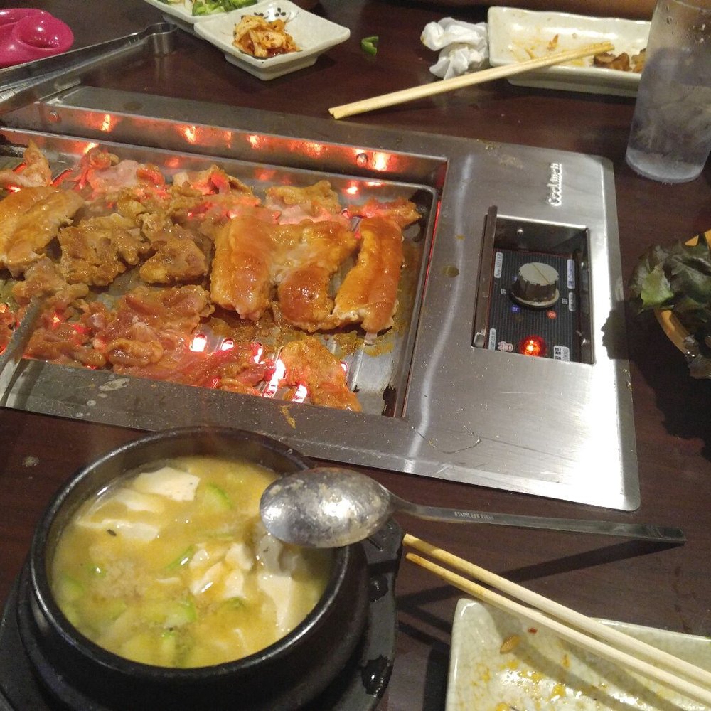 Surah - Tofu soup with no spice ang bbq cooking in the back - Japanese Near Me - Spring House, Pennsylvania
