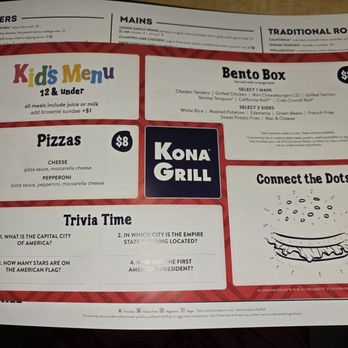 Kona Grill - Gilbert - Kid's menu - Sushi Bars Near Me - Gilbert, Arizona