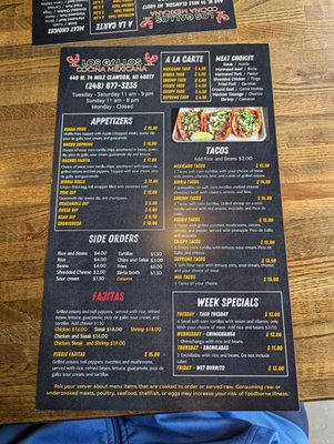Menu photo 8 Los Gallos Cocina Mexicana Clawson, MI Menu photo 8 Los Gallos Cocina Mexicana Clawson, MI