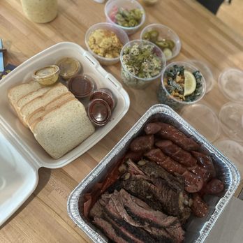 Outsider BBQ & Beer Garden - Two pounds of brisket, five Jalapeno Cheddar Sausage, one pound of spare ribs - Barbeque Near Me - Seattle, Washington Outsider BBQ & Beer Garden - Two pounds of brisket, five Jalapeno Cheddar Sausage, one pound of spare ribs - Barbeque Near Me - Seattle, Washington