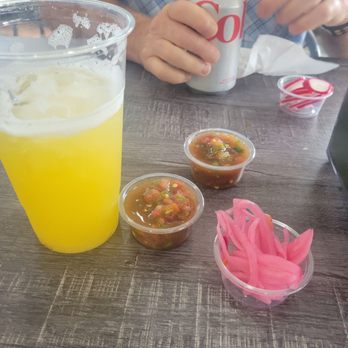 Taco Land - Agua fresa Pina...pickled onions, salsa - Tacos Near Me - Anaheim, California Taco Land - Agua fresa Pina...pickled onions, salsa - Tacos Near Me - Anaheim, California