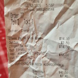 The price for wine. The price for wine.