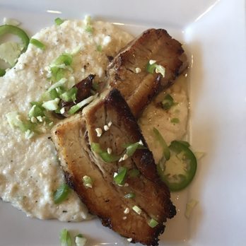 Bold American Fare - Pork belly in jalapeño grits great combination - Steakhouses Near Me - Algonquin, Illinois Bold American Fare - Pork belly in jalapeño grits great combination - Steakhouses Near Me - Algonquin, Illinois