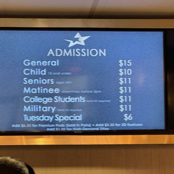 Star Cinema Grill - Admission Menu - Dinner Theater Near Me - Houston, Texas