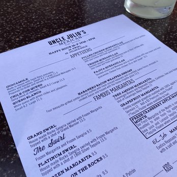 Uncle Julio's - Menu - Mexican Near Me - Orlando, Florida