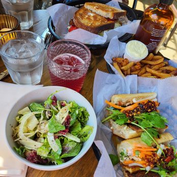Purslane Eatery - Small side salad, Bahn mi with tofu and chili crisp, small fries with garlic aioli, special of the day for lunch - BLT - Burgers Near Me - Wakefield, Rhode Island
