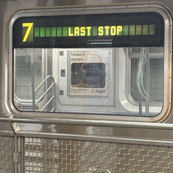 The 7 Subway Train - 7 train to Queens - Public Transportation Near Me - Flushing, New York