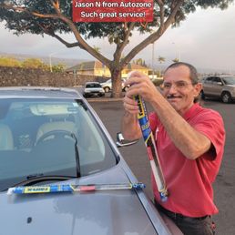 Jason installing my new wiper blades. Service with a smile! Jason installing my new wiper blades. Service with a smile!